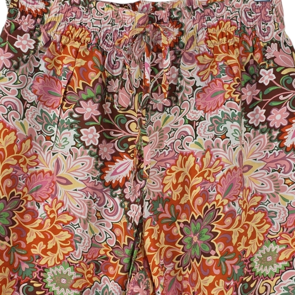 DEX Retro Floral Wide Leg Pants 70s Soft Girl Medallion Print Size Small NWT - Picture 3 of 10